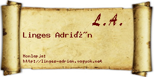 Linges Adrián névjegykártya